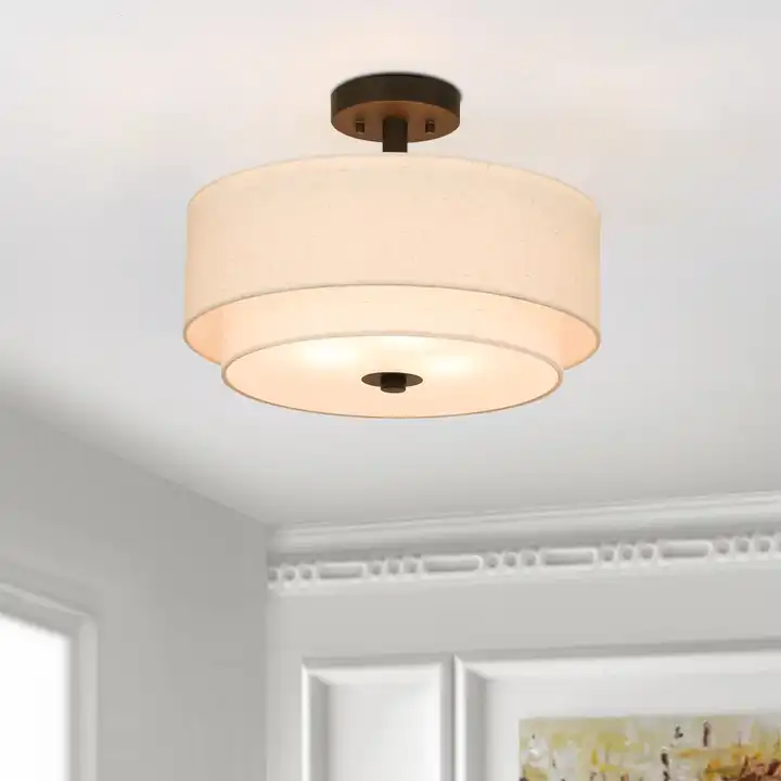 Pendant Matt Bronze Indoor Lighting Brass Hanging Pendant Light Led Semi Flush Mount Ceiling Light