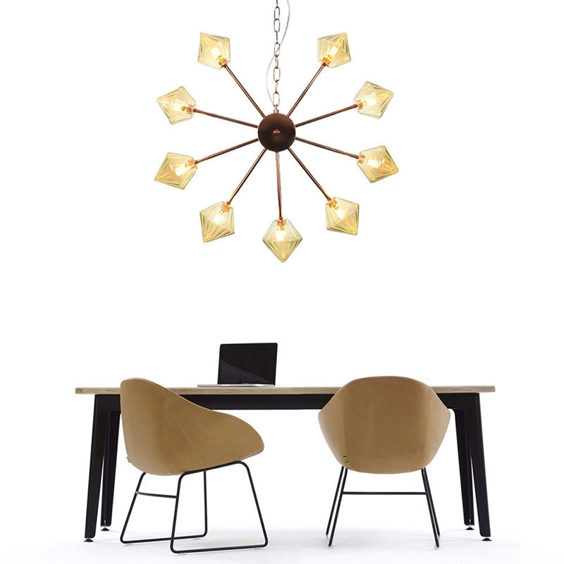 Modern 6-9-12-15 Lights Sputnik Chandelier Brushed Brass Flush Mount Ceiling Light Ball Chandelier Pendant Light