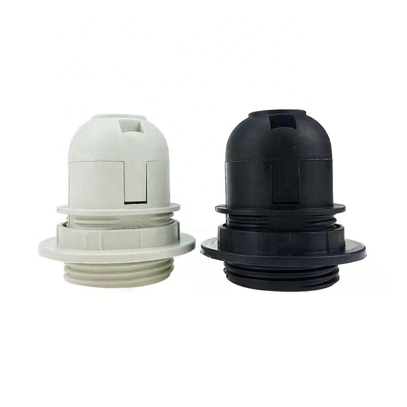 lighting accessories e27 lamp holder fully threaded screw locking device M10 plastic tooth E27 plastic lamp holder