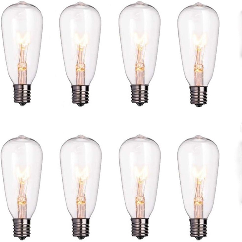 Replaceable E17 120V ST40 tungsten filament bulb spare bubble decorative light courtyard light