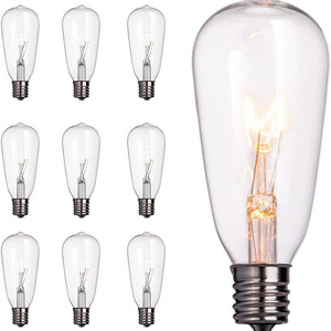 Replaceable E17 120V ST40 tungsten filament bulb spare bubble decorative light courtyard light