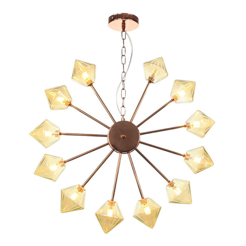 Modern 6-9-12-15 Lights Sputnik Chandelier Brushed Brass Flush Mount Ceiling Light Ball Chandelier Pendant Light