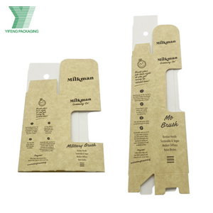 Custom Kraft Paper Box for cosmetic products Hanging Packaging Boxes Folding Cardboard Boxes with window