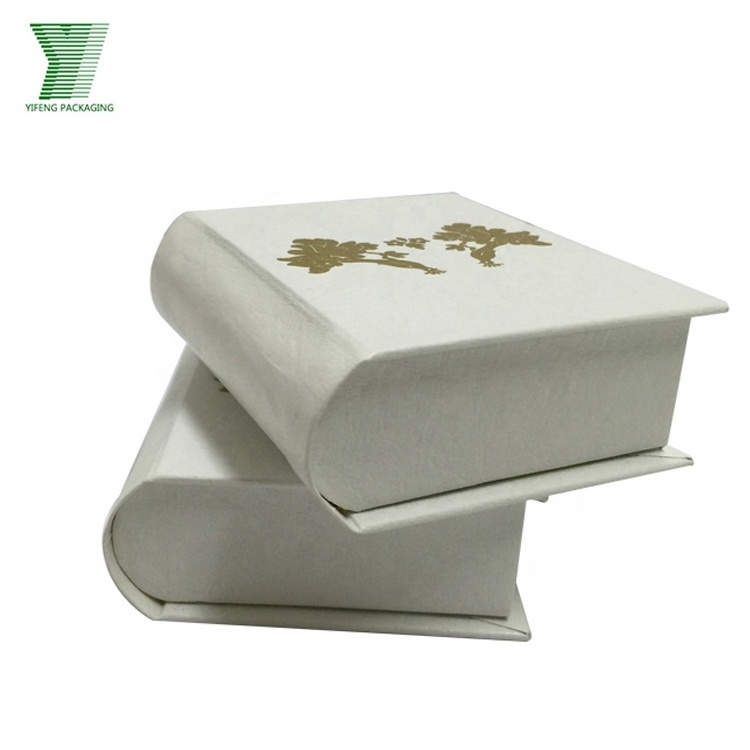 Custom logo classical handmade gift paper packaging box fake book hard cover magnetic storage box