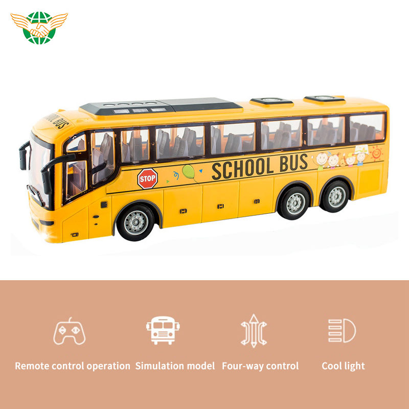 Bus Toy for kids 27MHZ 4WD Remote Control Toy Plastic RC Bus Model Toy with Realistic Lights and Rubber Tire