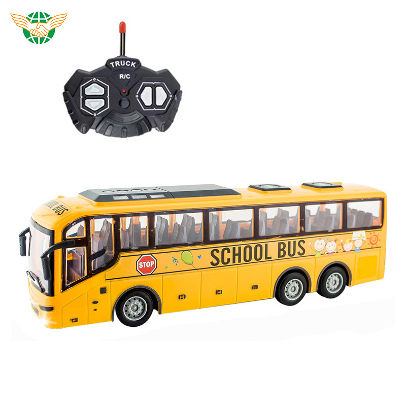 Bus Toy for kids 27MHZ 4WD Remote Control Toy Plastic RC Bus Model Toy with Realistic Lights and Rubber Tire