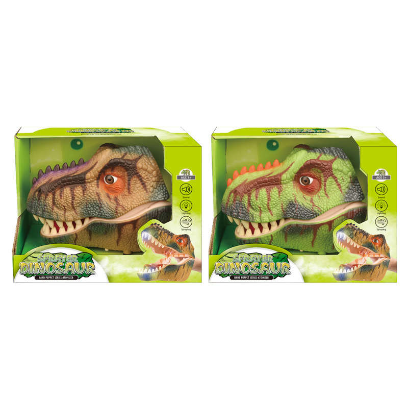 Wholesale kids toy dinosaur hand puppet animatronic dinosaur hand puppet dinosaur toy with spray