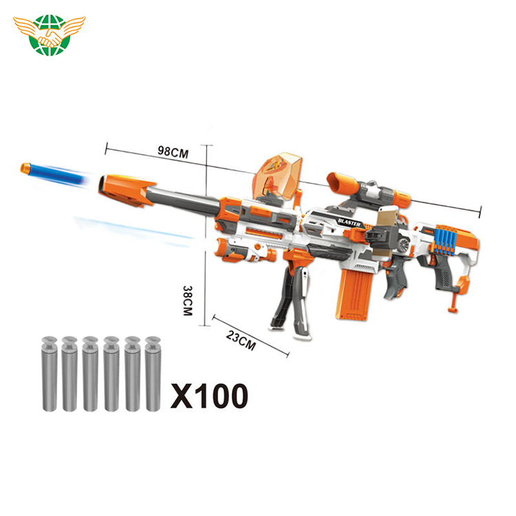 DIY Assembling Electric Sniper Gun Projectile Launcher Toys Shell Ejection Soft Bullet Gun Toy