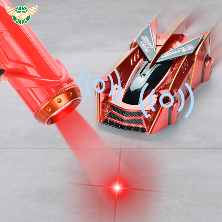 Anti Gravity Ceiling Follow LED Laser Guided RC real Wall climbing radio control car Light Controlled car toy for kids