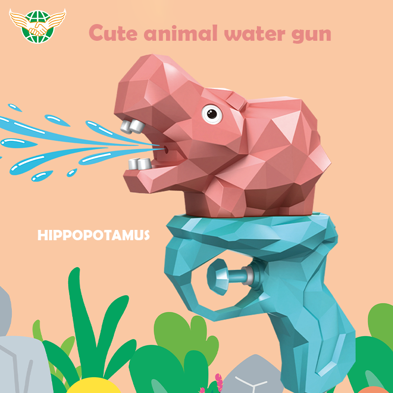 Cute Box Hippo Small Water Gun for Kids Summer Outdoor Play with Pool Beach Toy Spray for Water Fun