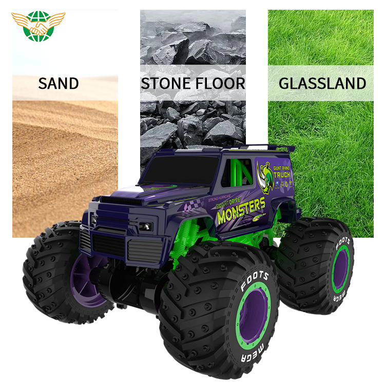 2023 Latest Best Selling 2.4G Standing Stunt Rc Car 1/10 Scale Big Flip Stunt Drift 360 Rotating Monster Truck With Spray