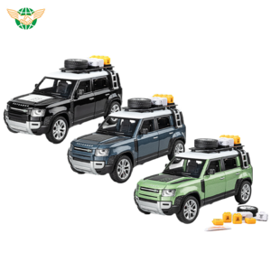 Diecast Car 1/24 Model Car Toy 1/24 Scale Pull Back Range Rover with Sound Light 6 Doors Openable Window Box for Kid Party Gifts