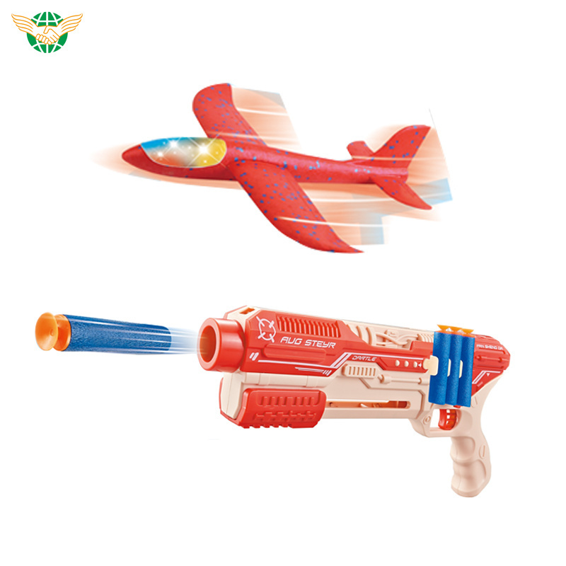 5 In 1 Multifunctional soft bullet throwing foam aircraft gun outdoor game sports toys plane shooter with target