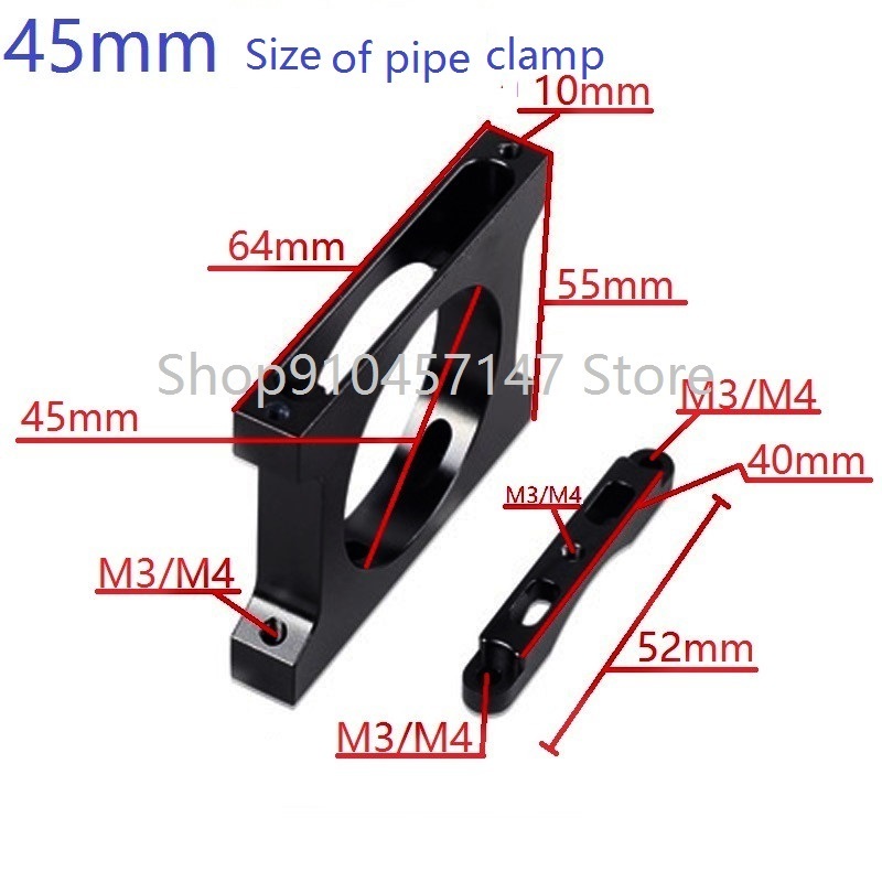 30mm/40mm/45mm  Carbon Fiber Drone Arm  Tube Fixed Seat  Center Pipe Clamp Fixture Clip Black for RC Agriculture UAV