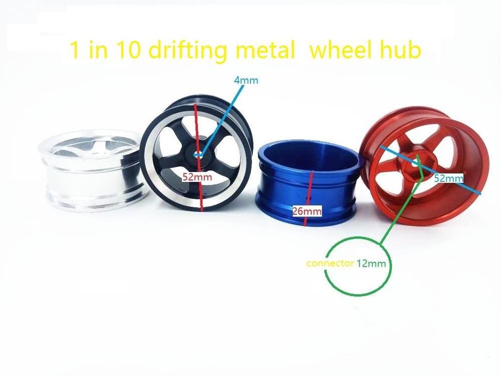 4Pcs RC Aluminum Alloy Metal Wheel Rim Offset For HPI HSP Sakura 1/10 Scale Model On-Road Remote Control Car Tires 94123 94122