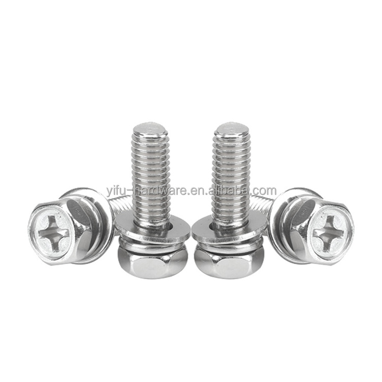 sems screw with two washers m4 m5 m6 bolts hex head sems screws spring combination screw bicycle sems bolts