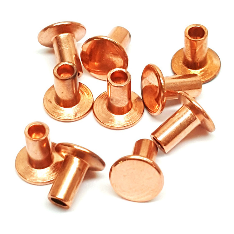 Dome Head Brass Copper Semi Tubular Rivet Din 6791 Half Hollow Semitubular Rivet