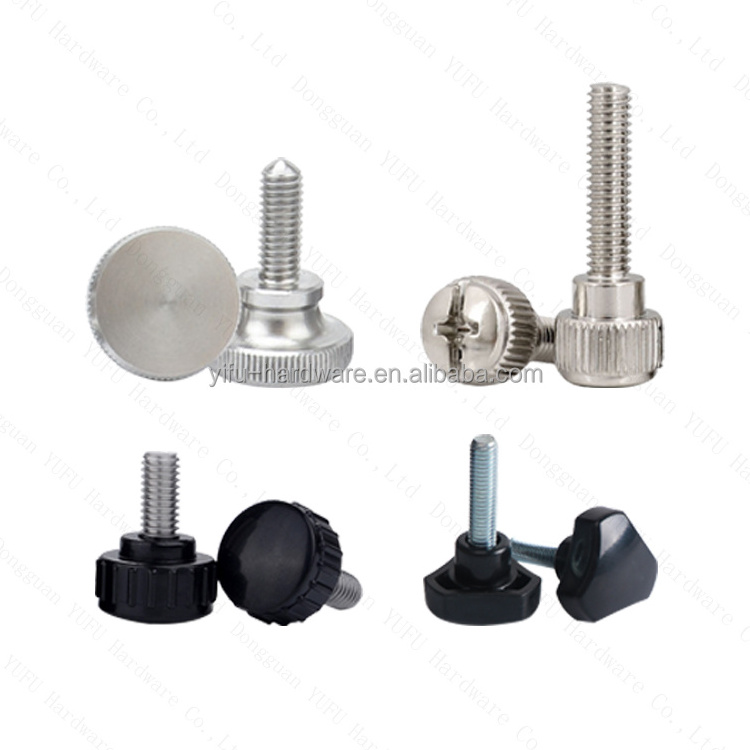 stainless steel knurled knob thumb screws brass 1/4''m2 m3 m4 m5 m6 m8 5/16 18 key drive thread nut thumb screw