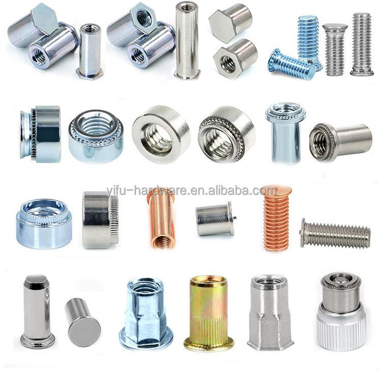 floating 3mm 10mm clinch nut manufacturer countersunk  round knurled head press nuts self lock clinch bolt and nut