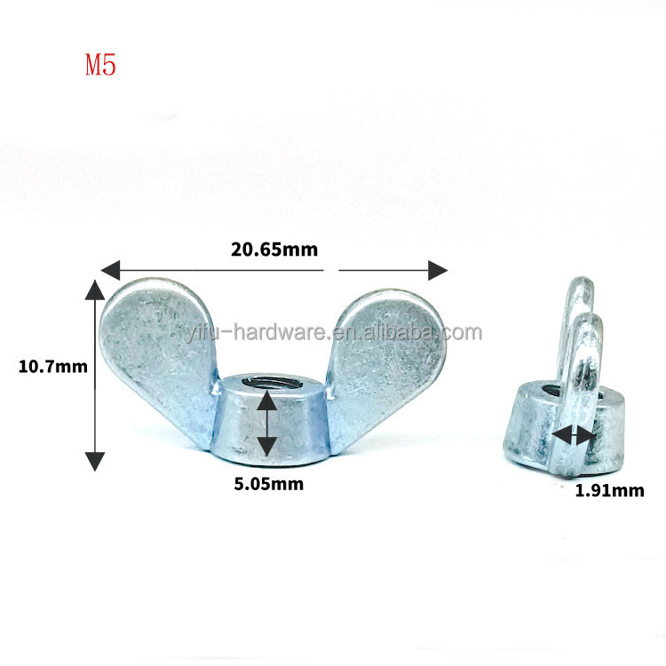 Fasteners Factory 304 Stainless Steel Butterfly Bolt Din315 Dish Sheep Horn Nut Galvanized Butterfly Nut