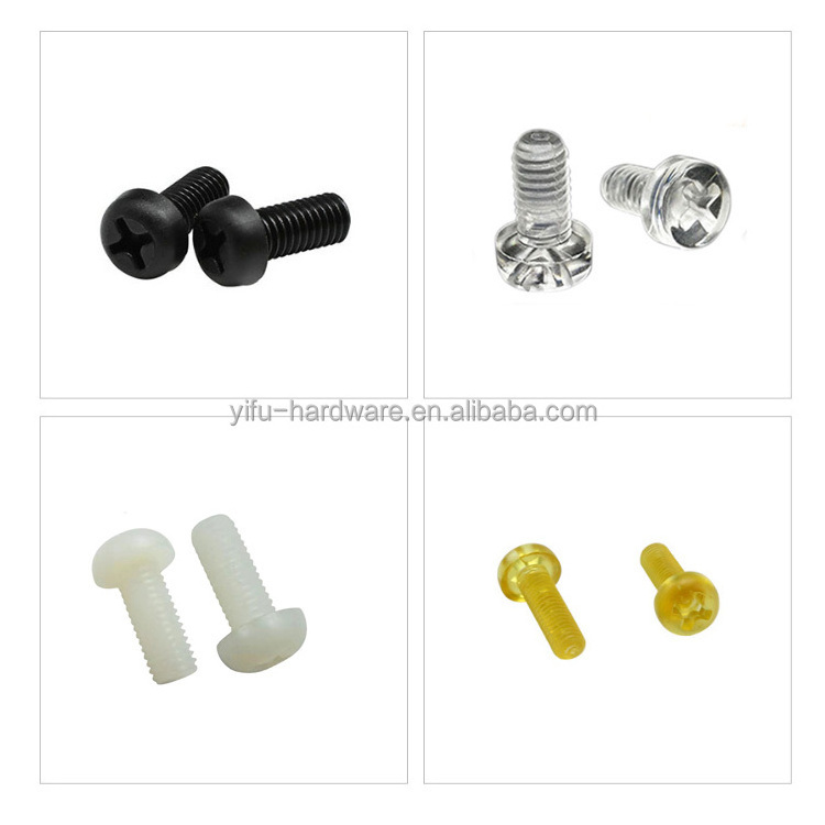 Clear Acrylic/nylon Screws  M3 M4 M5 M6  Cross Recessed Pan Round Head Transparent Acrylic Bolt Screw