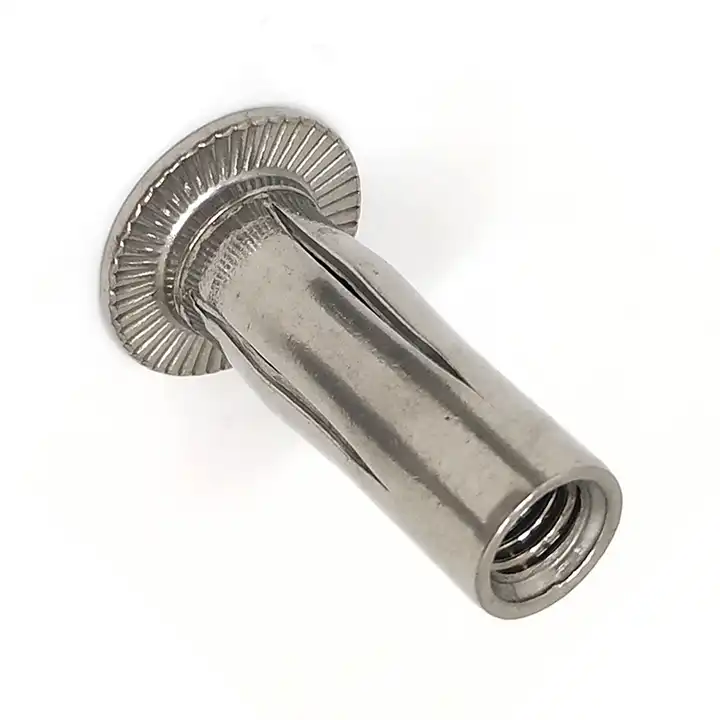 Stainless Steel Flat Head Trifold Blind Rivet Nuts Pre Bulbed Rivnuts Insert Slotted Body Plusnut Rivet Nut