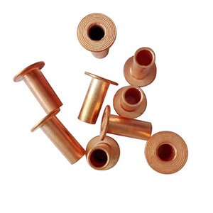 Standard stock DIN 7338(B)-2011 red copper semi copper semi tubular rivets