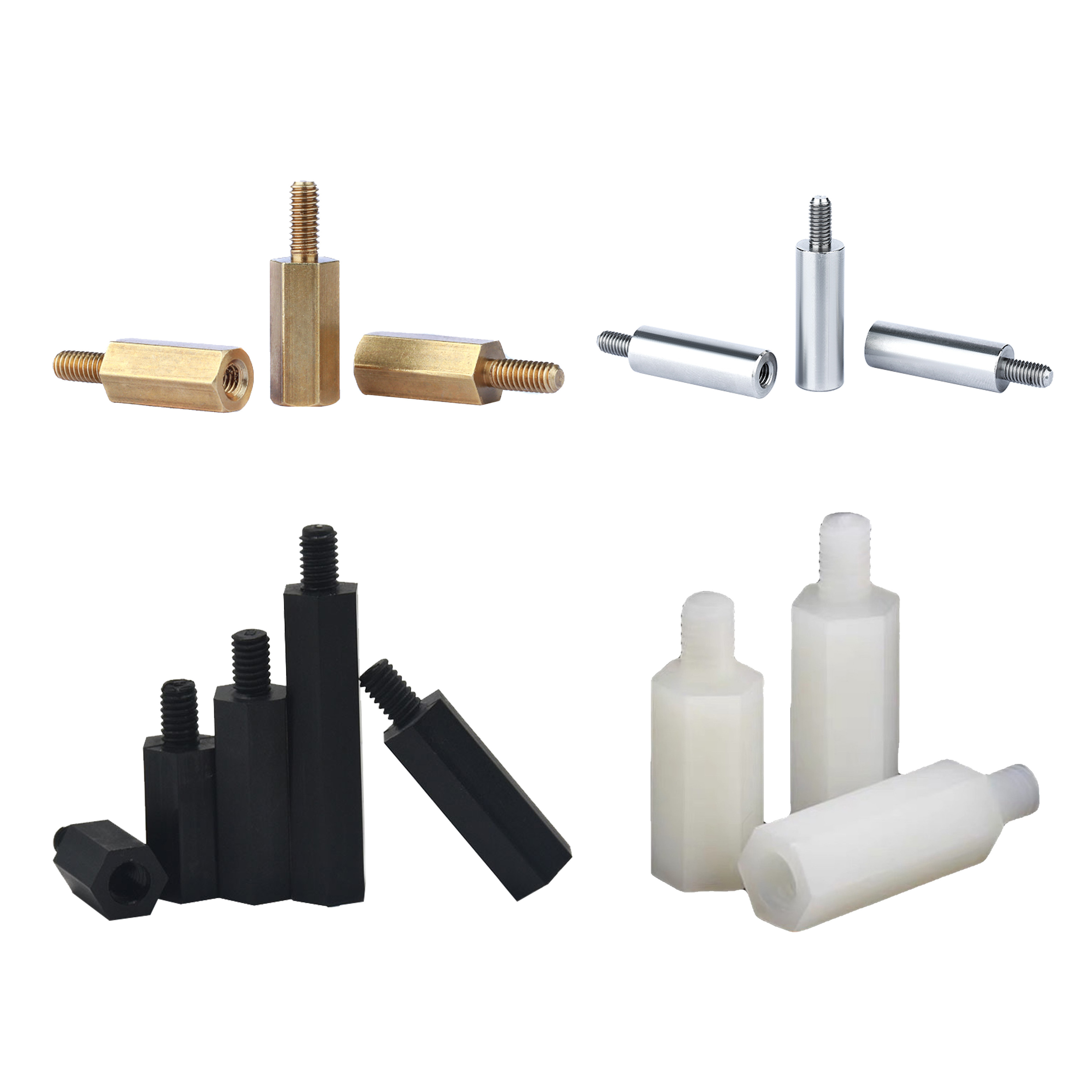 standard and no standard push spacer pcb plastic spacer  3mm 4mm 5 mm nylon  rubber spacer screw  bolt m3 x 2.5 brass standoff