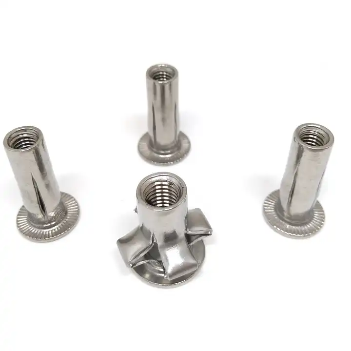 Stainless Steel Flat Head Trifold Blind Rivet Nuts Pre Bulbed Rivnuts Insert Slotted Body Plusnut Rivet Nut