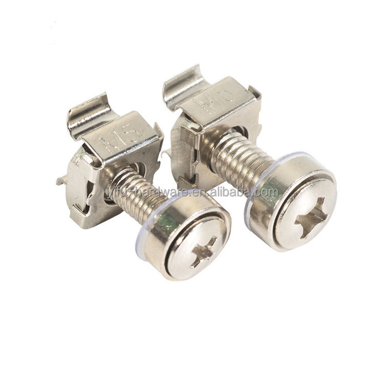 m3 m4 m5 m6 x 16mm rack mount cage nuts and screws mounting screw cage nut screw square lock cage nut with plain washer