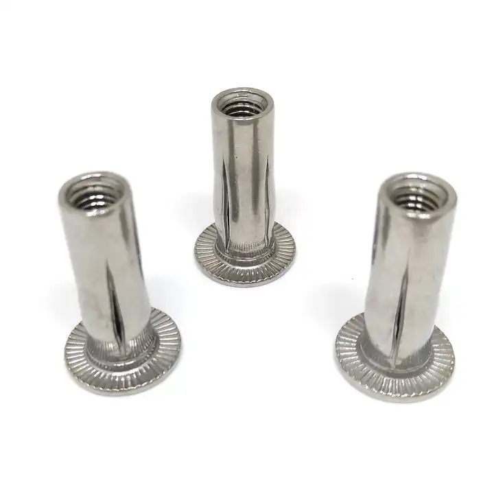 Stainless Steel Flat Head Trifold Blind Rivet Nuts Pre Bulbed Rivnuts Insert Slotted Body Plusnut Rivet Nut