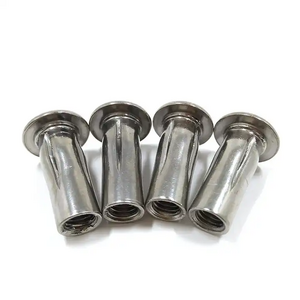 Stainless Steel Flat Head Trifold Blind Rivet Nuts Pre Bulbed Rivnuts Insert Slotted Body Plusnut Rivet Nut