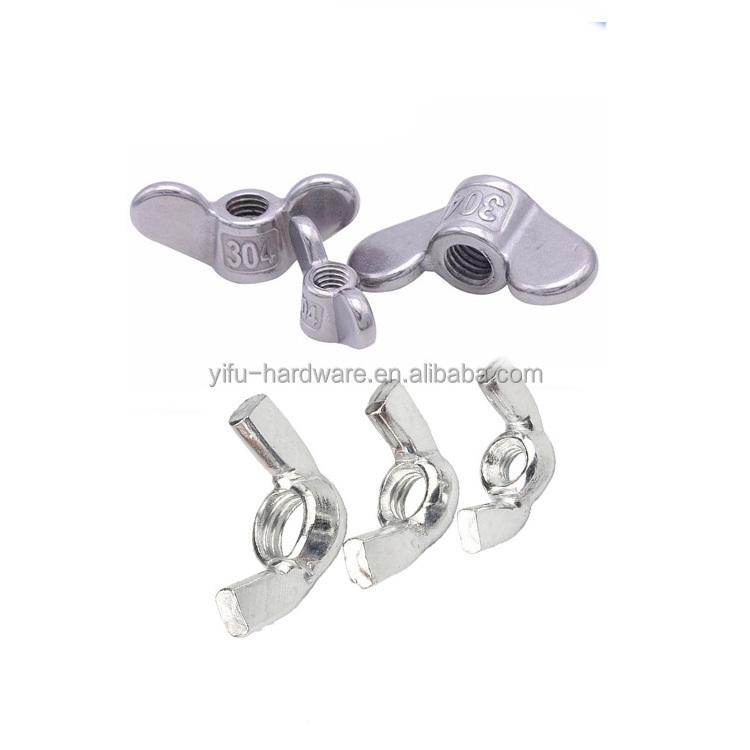 Fasteners Factory 304 Stainless Steel Butterfly Bolt Din315 Dish Sheep Horn Nut Galvanized Butterfly Nut