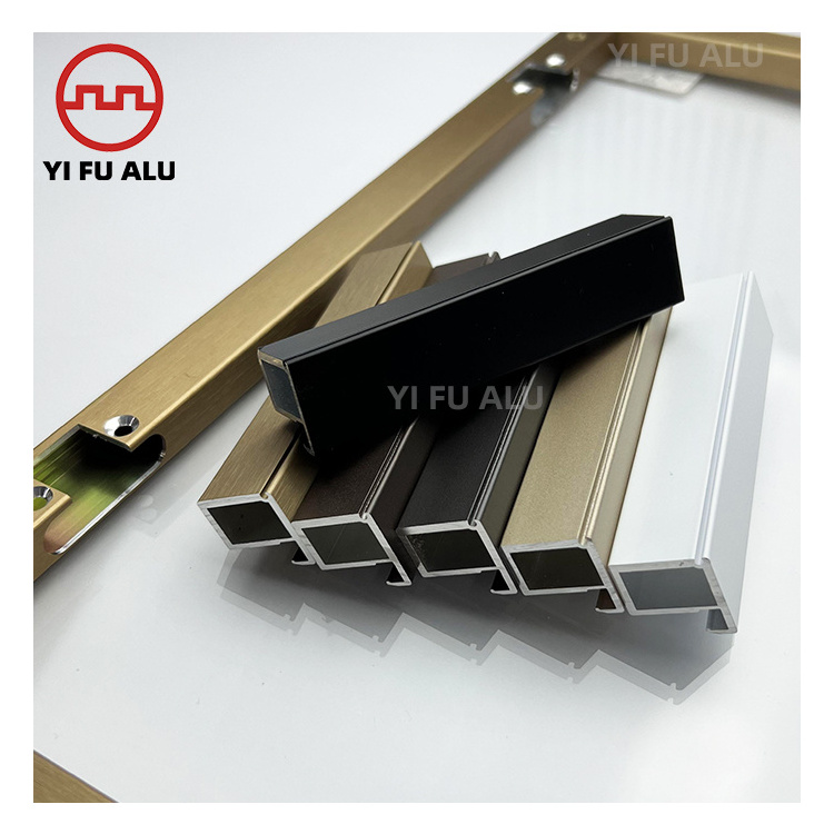 Furniture glass door aluminum alloy extrusion profile parts thin frame glass door with brass frame doors bar cabinet profile