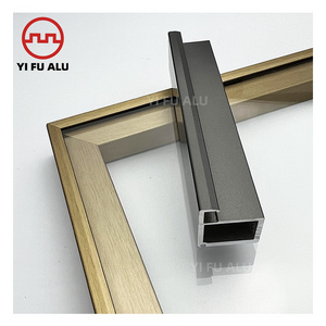 Furniture glass door aluminum alloy extrusion profile parts thin frame glass door with brass frame doors bar cabinet profile