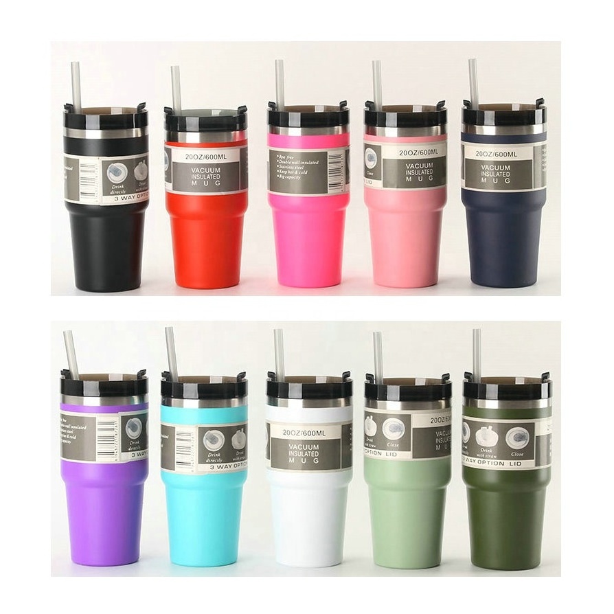 Custom 30 0z 30oz customized 20oz 20 oz stainless steel tumblers wholesale bulk with Straw Lid handle