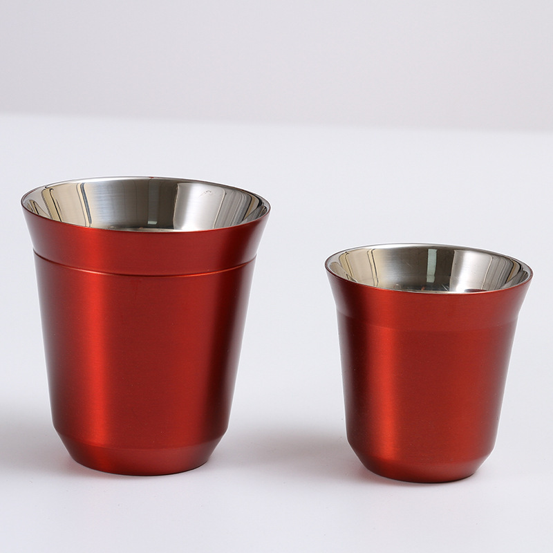 Small Capacity Outdoor Picnic Coffee Mug Compact Stainless Steel Espresso Milk Water Cup 80ml 160ml