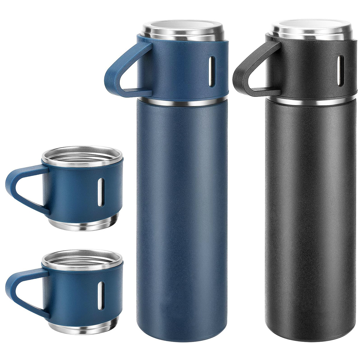 500ml custom Double Wall Luxury Classic insulated 3 cup lids Stainless Steel vacuum flask gift set box