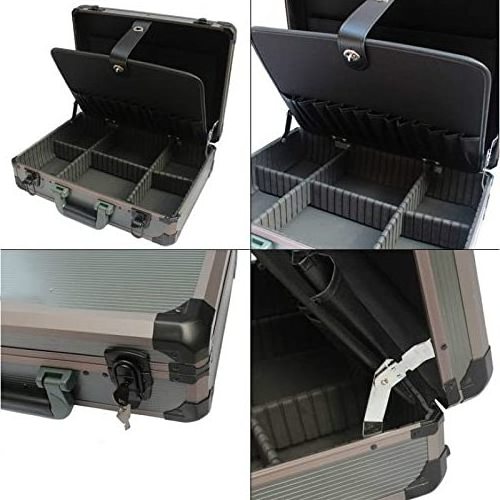 Aluminum Tool Case Suitcase Toolbox for Big Small Tool Kit Collision Avoidance Resistant Safety Box with Lock Storage Box