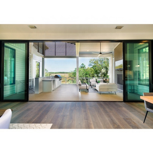 Residential system doors  houses interior double glass trackless aluminum luxury sliding glass doors and windows image