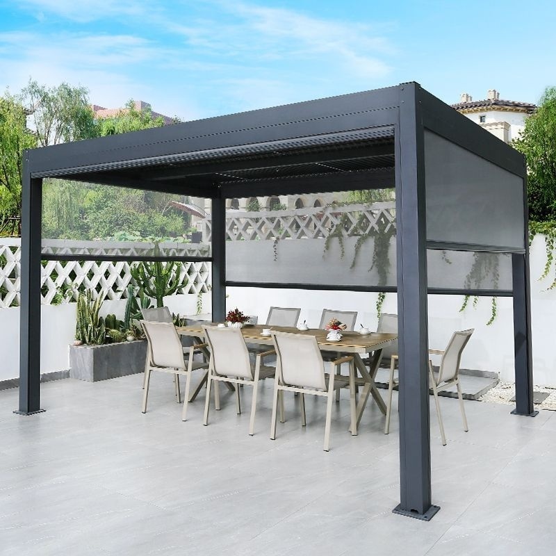 Lawn and garden gazebo 13x13 pergola louvered European standard powder coated aluminum