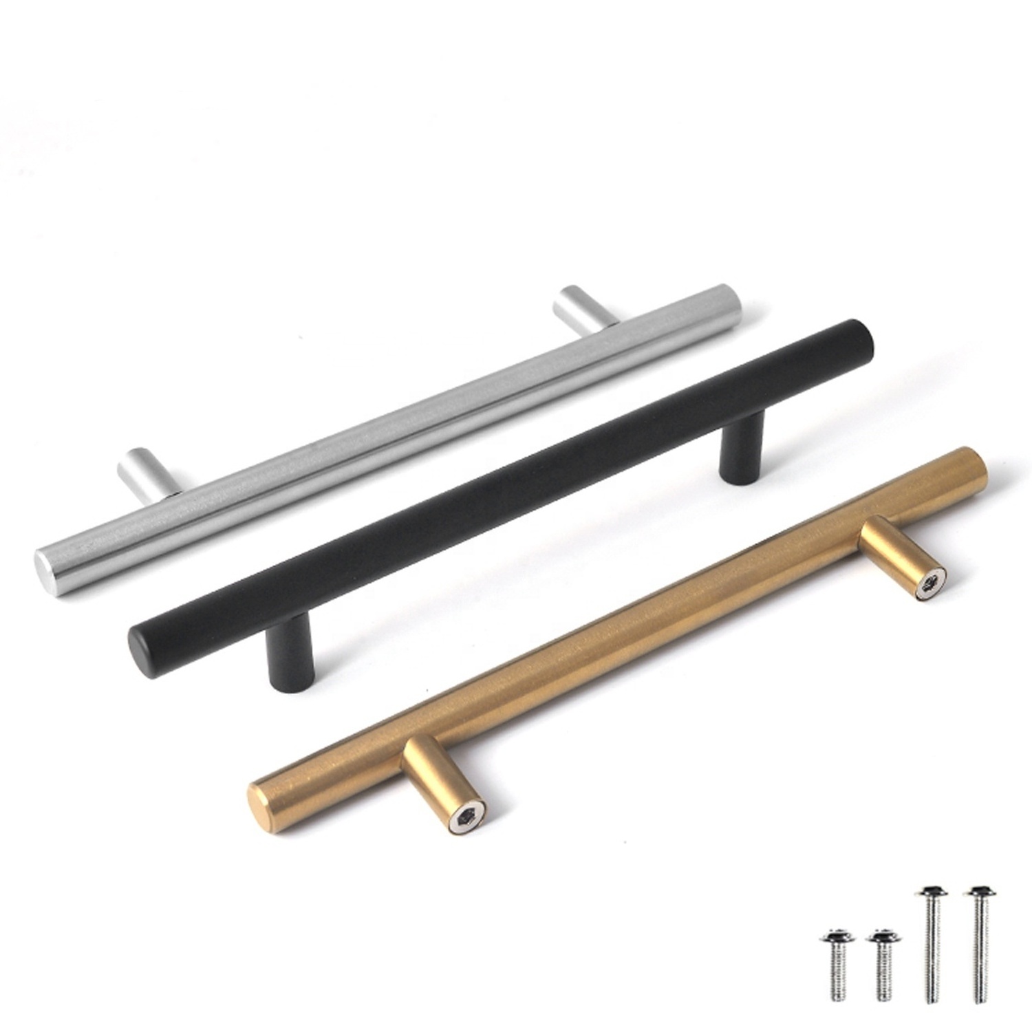 New type T bar stainless steel kitchen cabinet pull knobs Cupboard door hollow handle  Brushed Nickel