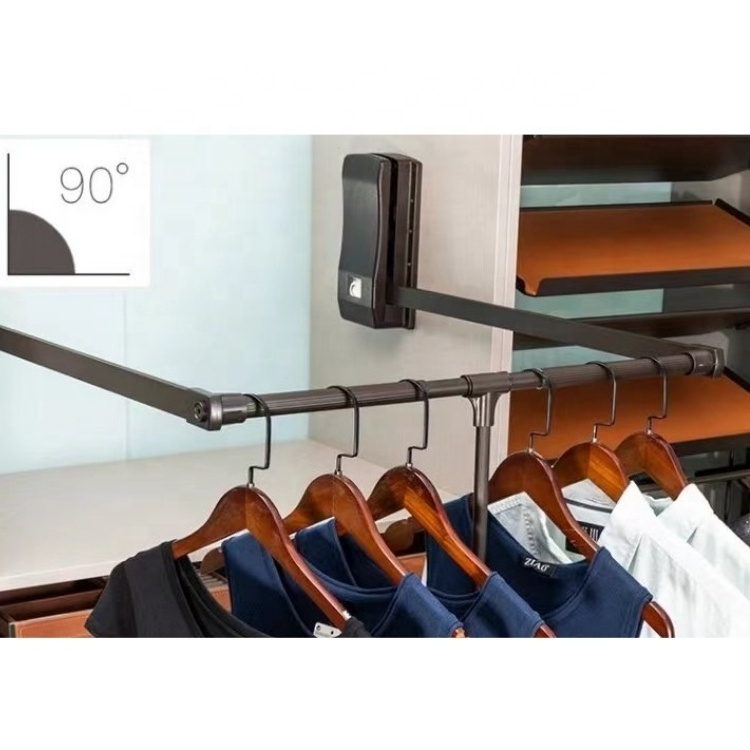 Easy installation wardrobe hardware closet hanging rail reinforced T-Bracket wardrobe lift