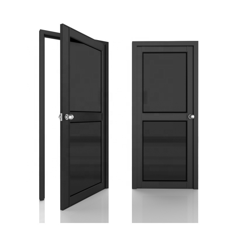 One Stop Custom Made Exterior industrial single casement door aluminum black double swing  doors design