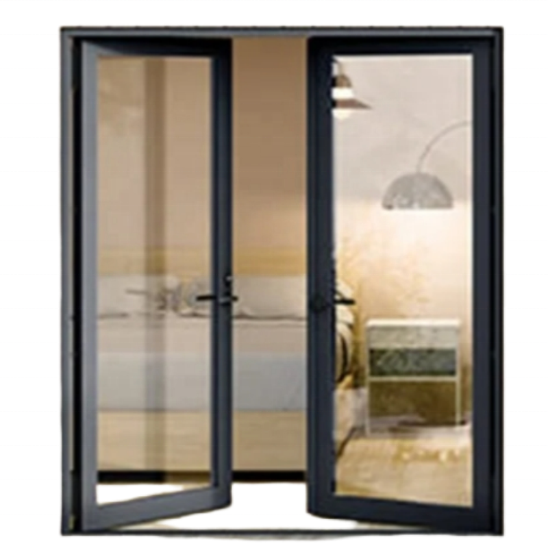 High Quality Anti theft Double Swing french door aluminum double entry doors with security