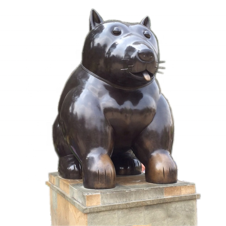 Large Outdoor Dog Fernando Botero Bronze Fat Dog Lovely Sitting Dog Statue