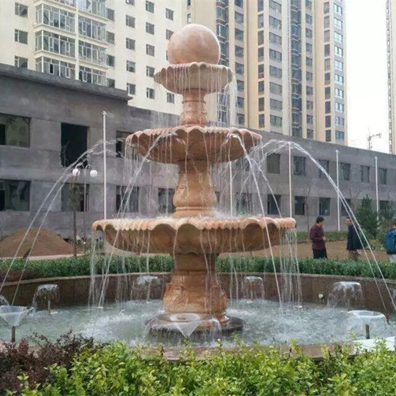 Large Modern Outdoor White Stone Marble Garden Water Fountain for Sale