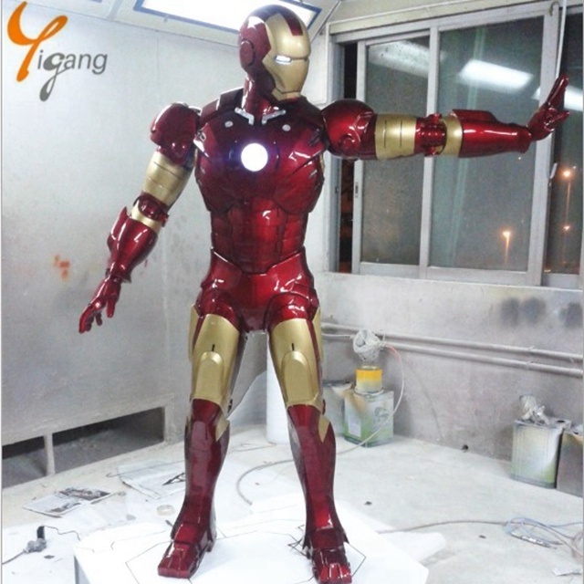 Outdoor Decoration Life Size Resin Marvel Hero Sculpture 200cm Fiberglass Iron Man Statue For Sale