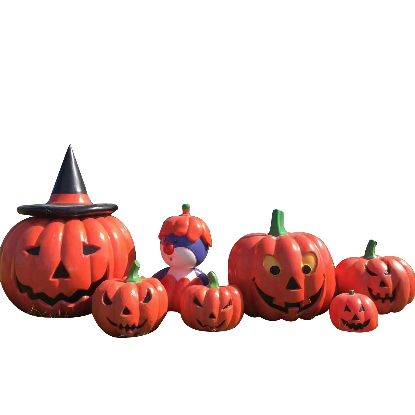 Hot Sale Halloween Decoration Fiberglass Pumpkin Sculpture Large Resin Pumpkin Sculpture