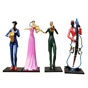 Custom Musicians Statue Resin Home Decor Gift Set Music Figurines Musicians African Jazz Band Sculpture